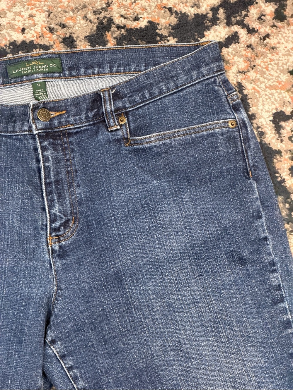 Lauren Ralph Lauren Jeans Co. Vintage Classic Mid-Calf Denim Capri Jeans Size 14 - Picture 5 of 16
